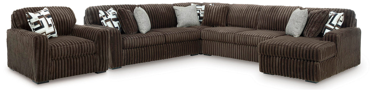 Midnight-Madness 4-Piece Sectional and Oversized Chair Signature Design by Ashley® Living Room