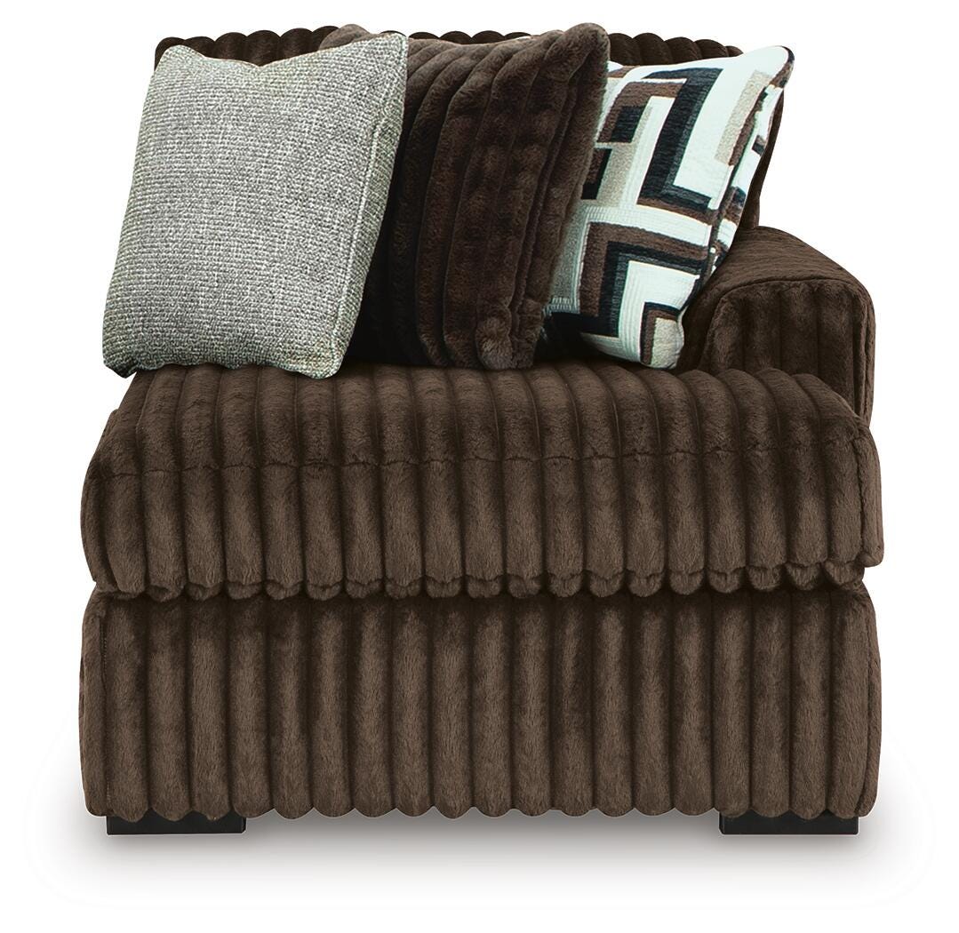 Midnight-Madness 3-Piece Double Chaise Sectional and Ottoman
