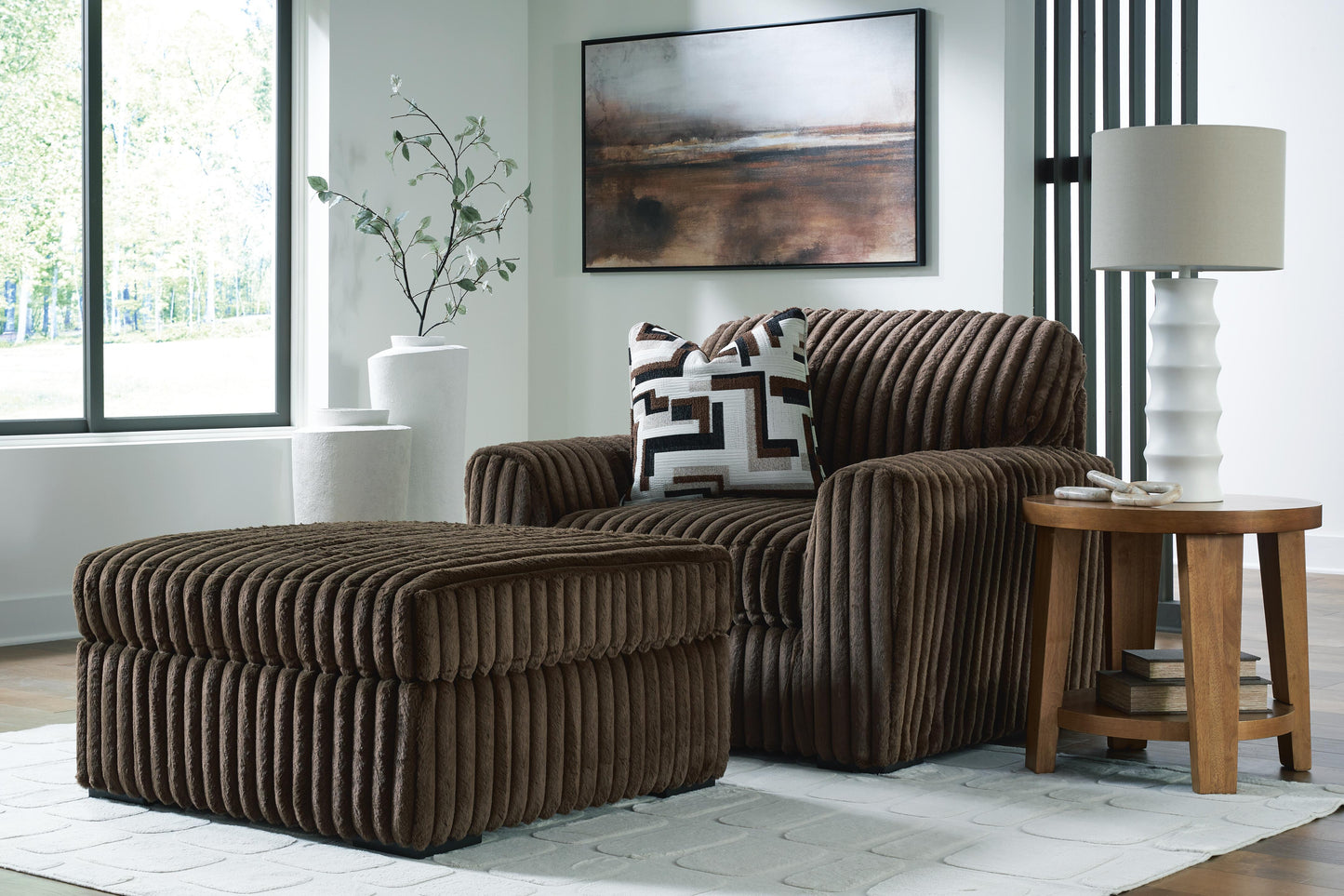 Midnight-Madness Oversized Chair and Ottoman (98104 Colorway) Signature Design by Ashley® Living Room