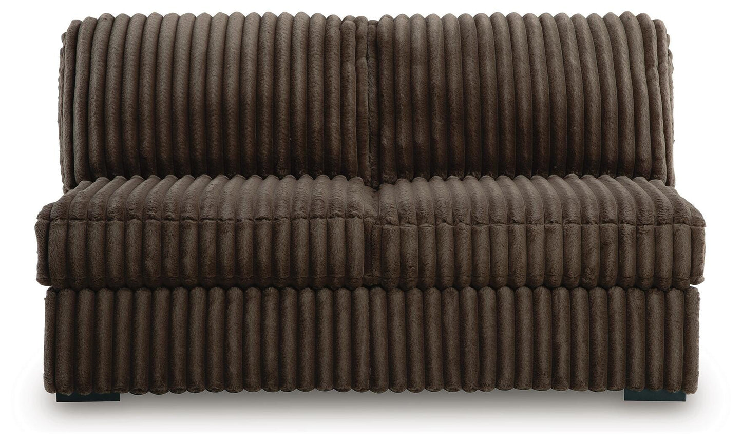 Midnight-Madness 3-Piece Double Chaise Sectional and Ottoman