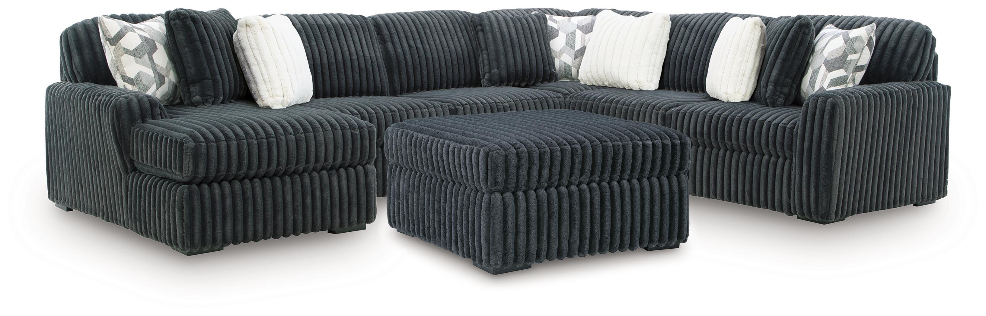 Midnight-Madness 4-Piece Sectional and Ottoman