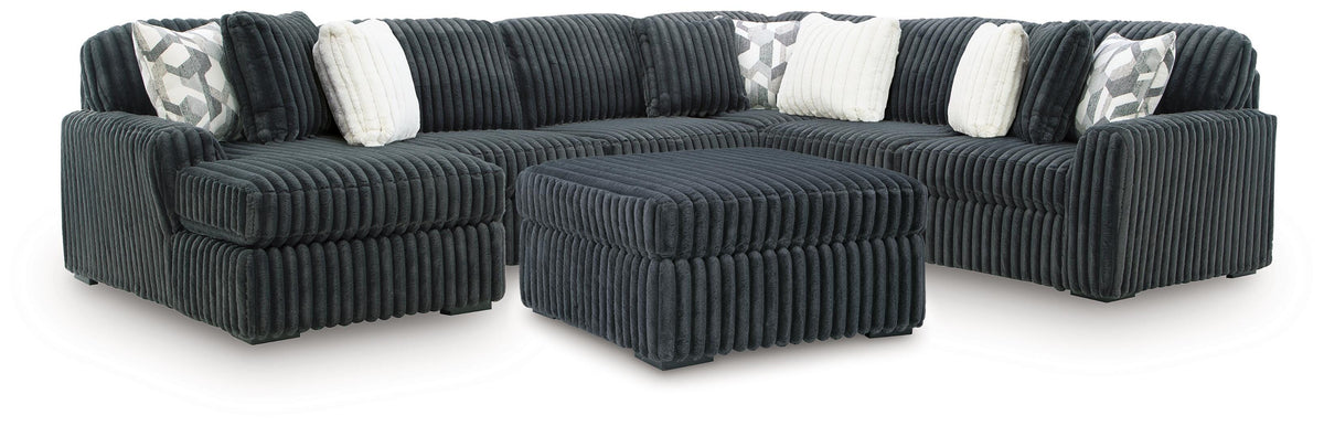 Midnight-Madness 4-Piece Sectional and Ottoman