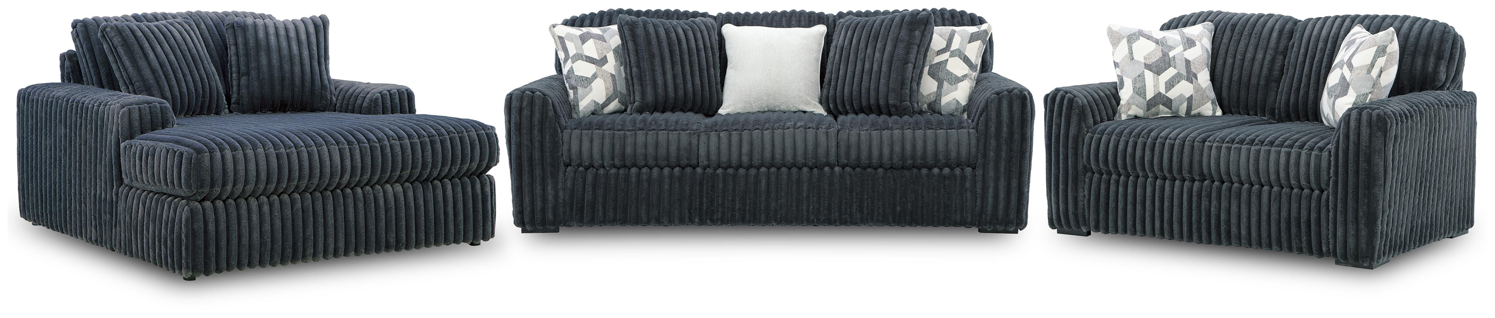 Midnight-Madness Sofa, Loveseat and Oversized Chaise — 3-Piece Signature Design by Ashley® Living Room