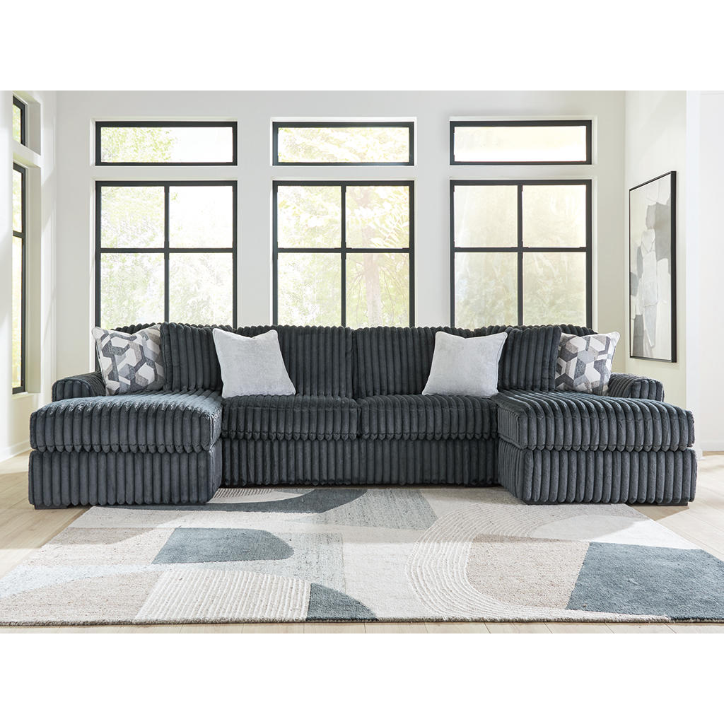 Midnight-Madness 3-Piece Double Chaise Sectional Signature Design by Ashley® Living Room