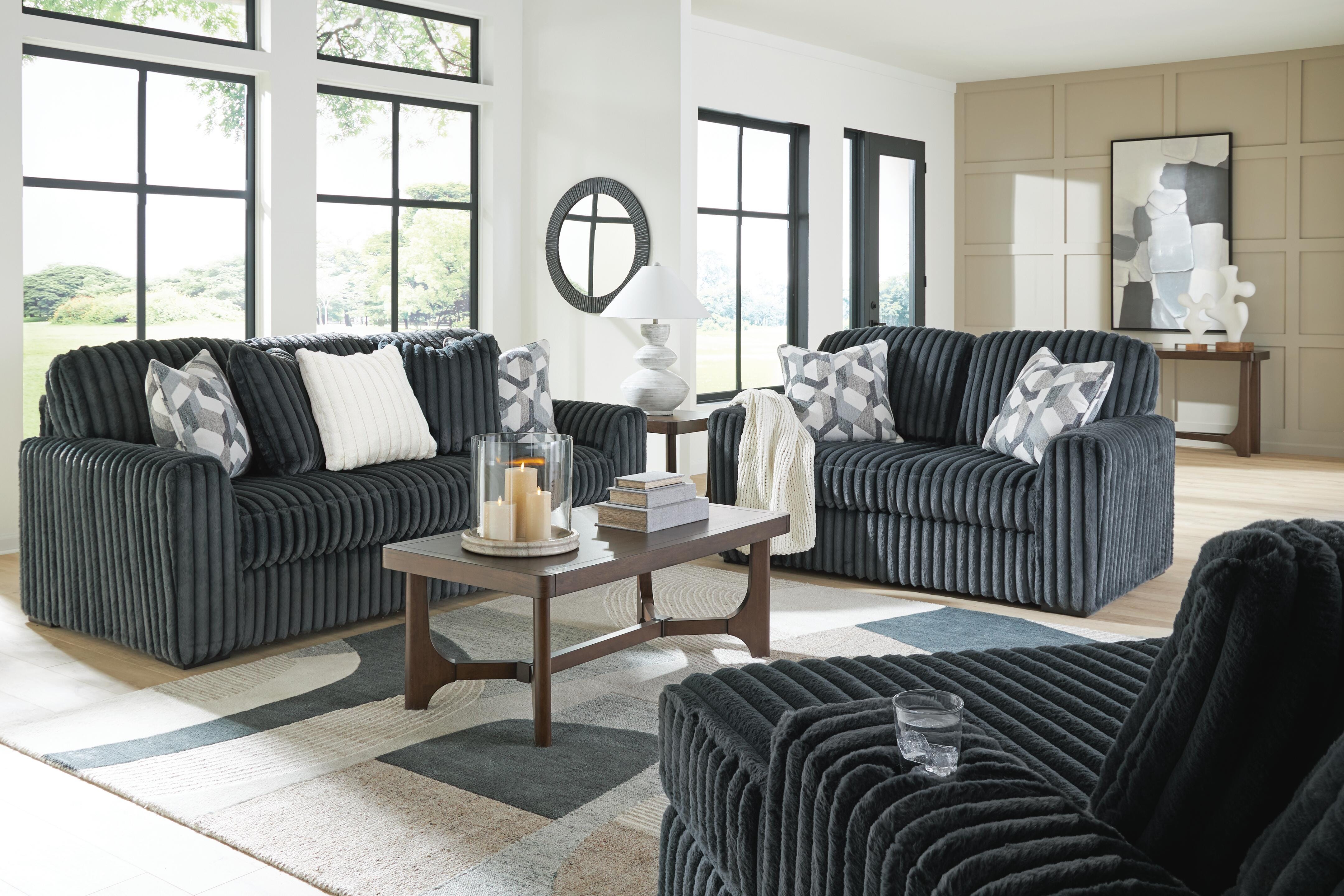 Midnight-Madness Sofa, Loveseat and Oversized Chaise — 3-Piece Signature Design by Ashley® Living Room