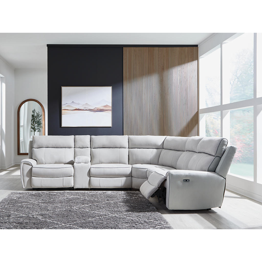 Social Pointe 6-Piece Reclining Sectional with Storage Console Signature Design by Ashley® Living Room