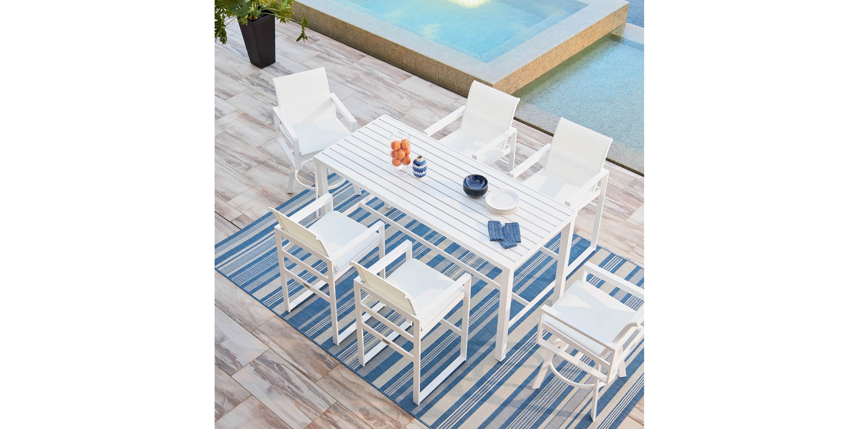 Bonavista Outdoor Rectangle Bar & Counter Dining Table Bassett