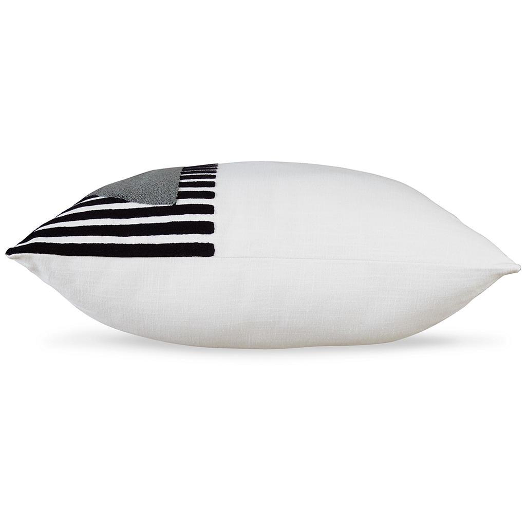 Longsum Pillow Set of 4 — Embroidered Black, White and Honey Signature Design by Ashley® Accent Pillows