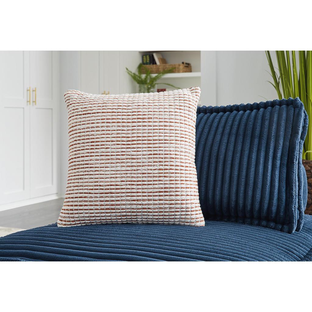 Nashlin Pillow Set of 4 — Woven Blue-Rust Stripe On A Cotton Face With Soli Signature Design by Ashley® Accent Pillows