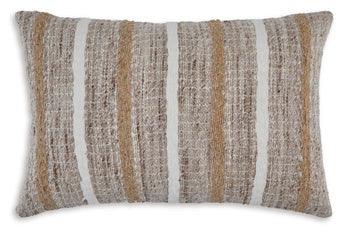 Benish Pillow Set of 4 — Woven Stripe Lumbar Signature Design by Ashley® Accent Pillows