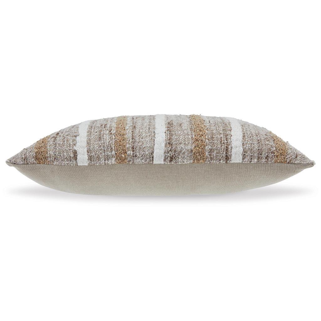 Benish Pillow Set of 4 — Woven Stripe Lumbar Signature Design by Ashley® Accent Pillows