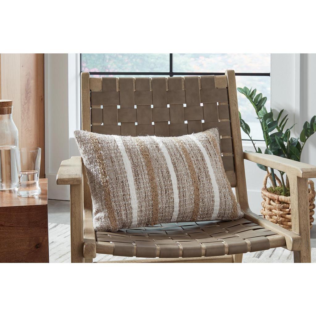 Benish Pillow Set of 4 — Woven Stripe Lumbar Signature Design by Ashley® Accent Pillows