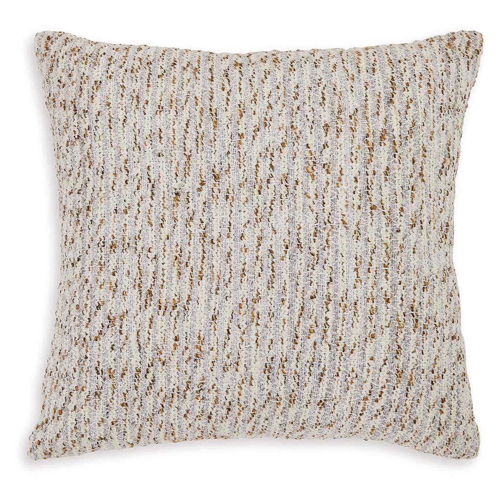 Abler Pillow — Textured Stripes in Ivory, Gray and Gold Signature Design by Ashley® Accent Pillows