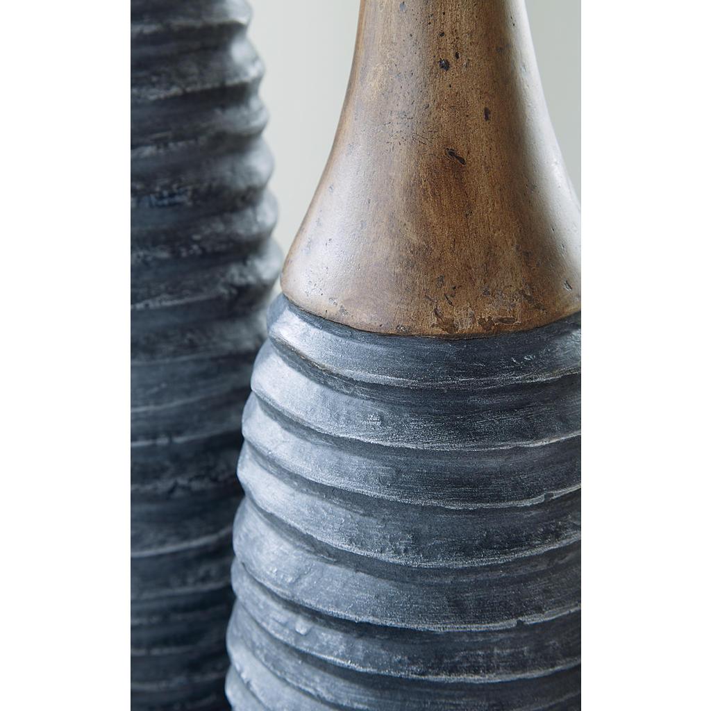 Blayze Vase Set of 2 — Tall Gray and Brown, 32 Inches Signature Design by Ashley® Home Accents
