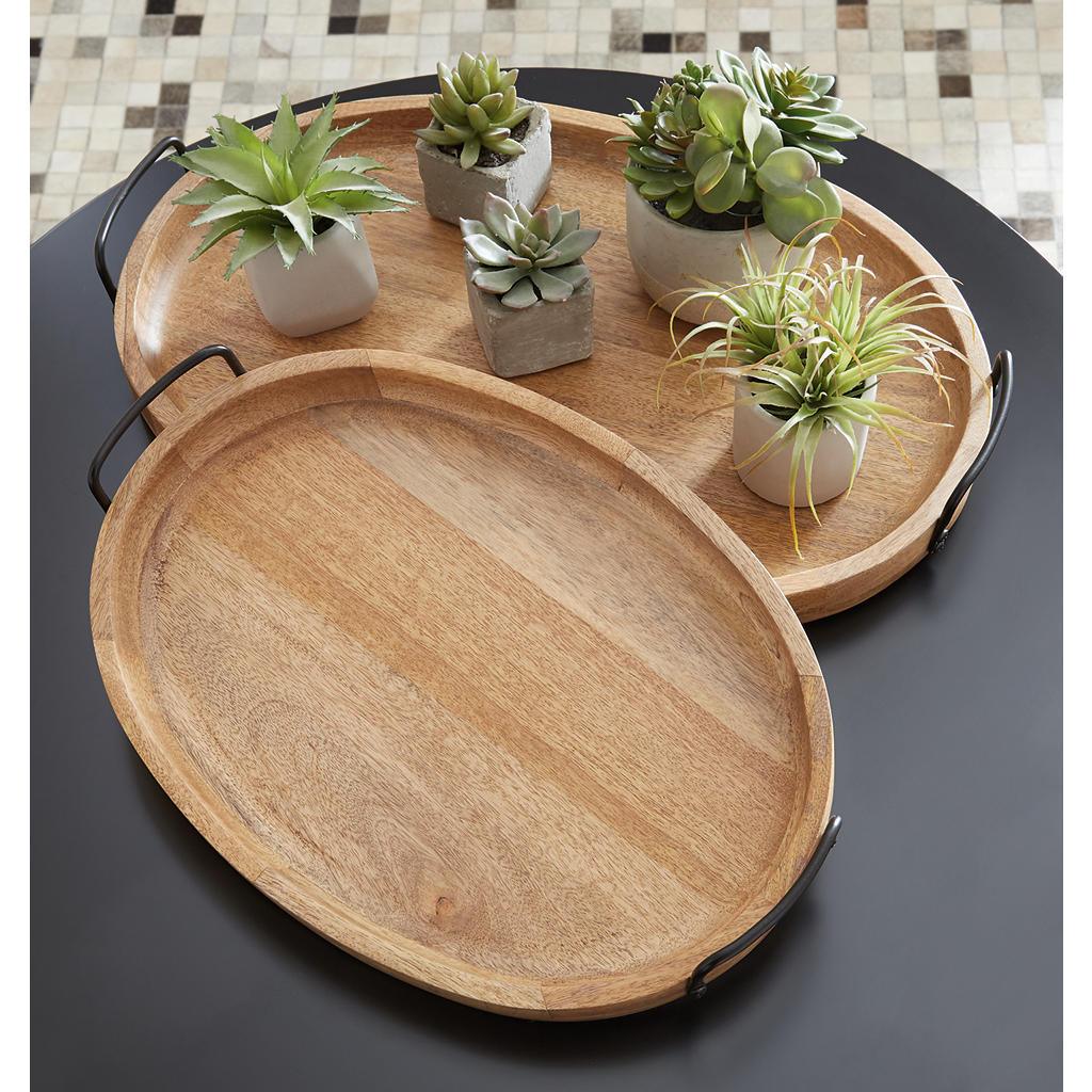 Jocelyne Tray Set of 2 — Brown/Black Signature Design by Ashley® Home Accents
