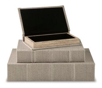 Jolina Box Set of 3 — Linen Signature Design by Ashley® Home Accents