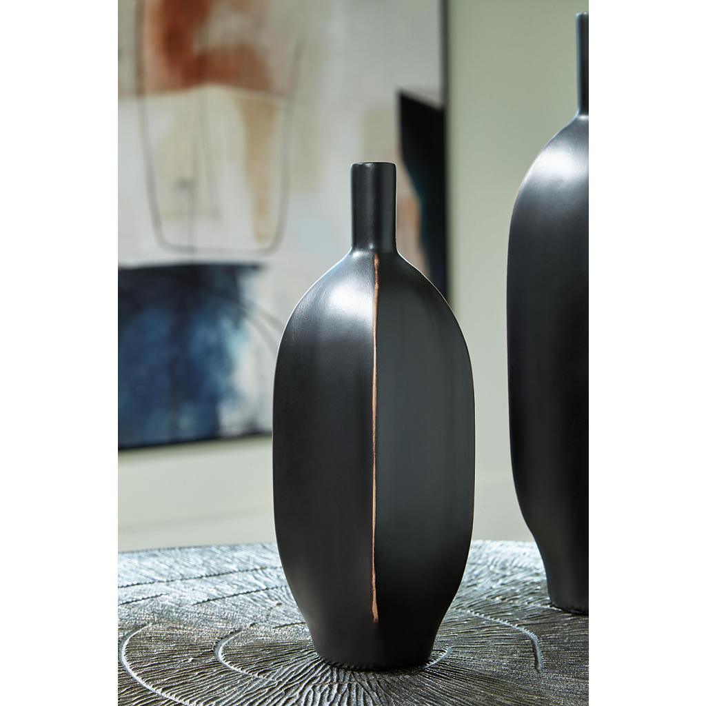 Rhaveney Vase Set of 3 — Black, 9.45 Inch Signature Design by Ashley® Home Accents