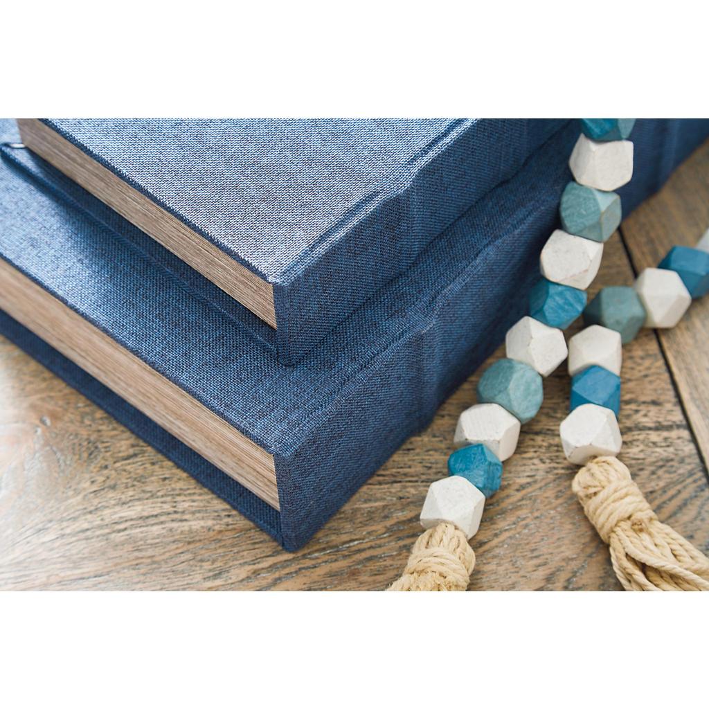 Jolina Faux Book Box Set of 3 — Blue Signature Design by Ashley® Home Accents