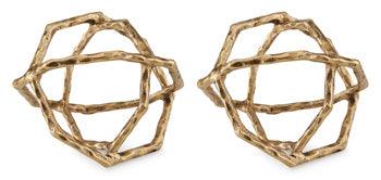 Laddington Sculpture Set of 2 — Antique Brass Signature Design by Ashley® Home Accents