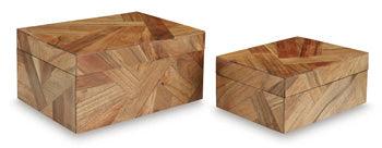 Antford Boxes, Set of 2 — Wood Mosaic Stack Signature Design by Ashley® Home Accents