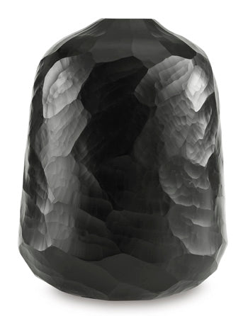 Ryanford Vase — Hand-Carved Black Glass Signature Design by Ashley® Home Accents