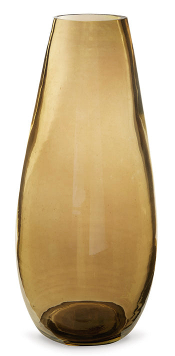 Rhettman Vase — Amber Glass, 15.5 Inch Signature Design by Ashley® Home Accents