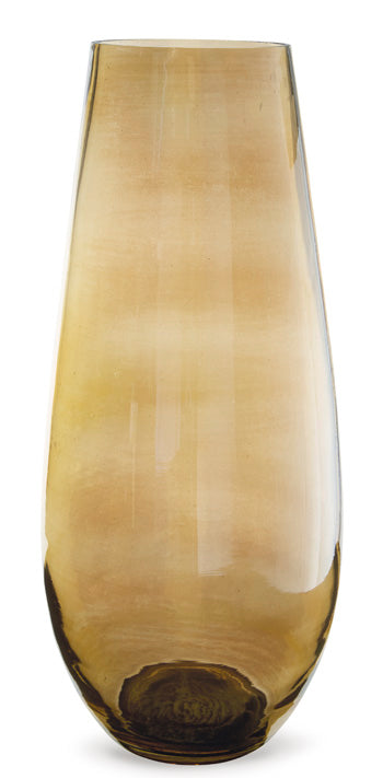 Rhettman Vase — Amber Glass, 18.13 Inch Signature Design by Ashley® Home Accents
