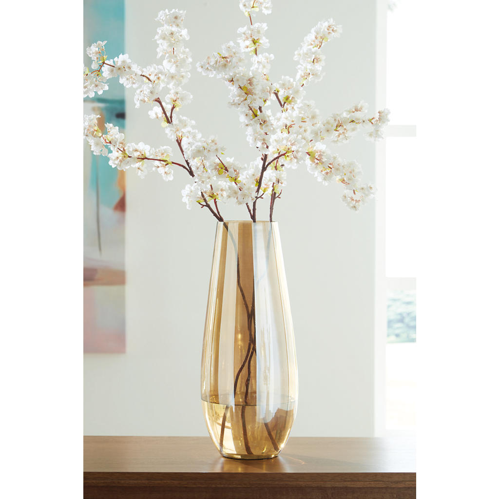 Rhettman Vase — Amber Glass, 18.13 Inch Signature Design by Ashley® Home Accents