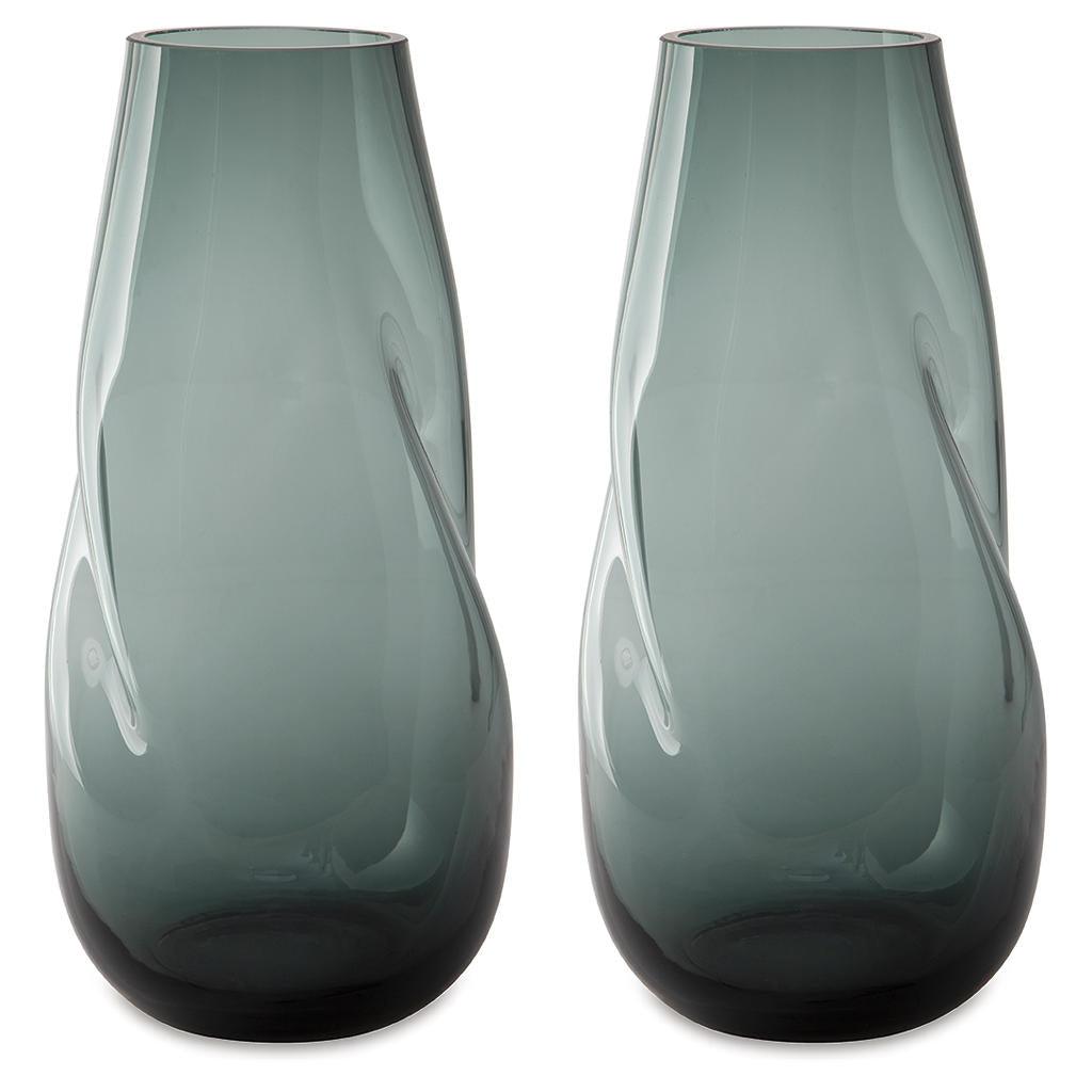 Beamund Vase Set of 2 — Teal Glass, 13.25-Inch Signature Design by Ashley® Home Accents