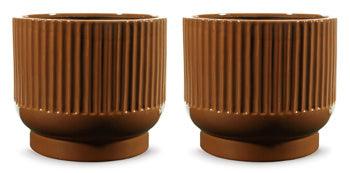 Avalyah Vase Set of 2 — Burnt Umber, 8-Inch Wide Signature Design by Ashley® Home Accents