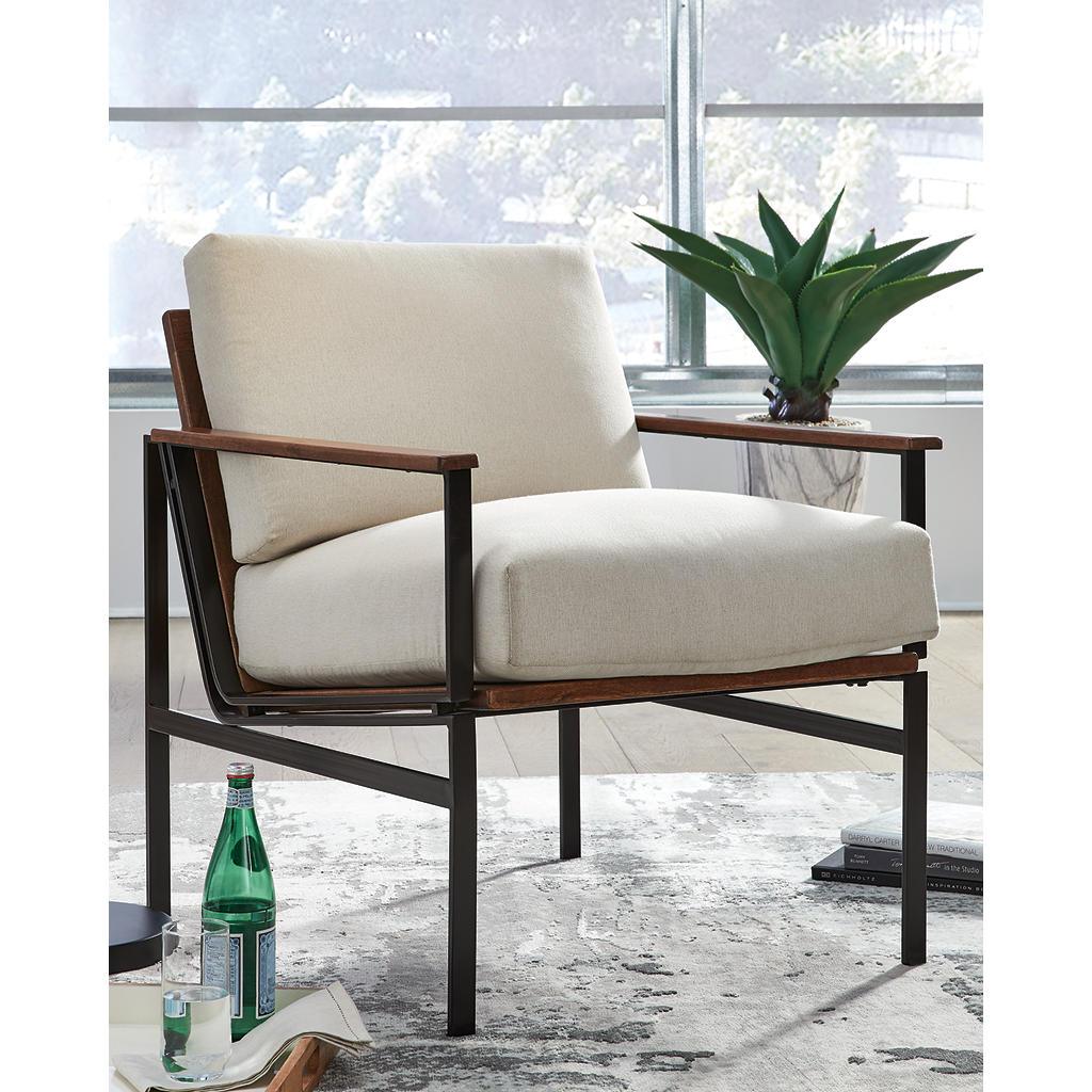 Tilden Accent Chair — Ivory on Bronze-Tone Metal Signature Design by Ashley® Living Room