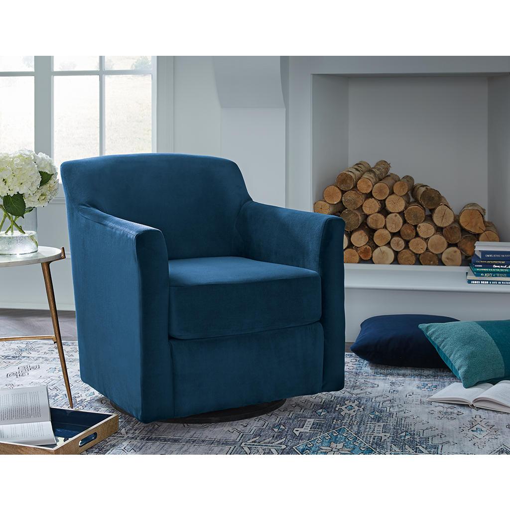 Bradney Swivel Accent Chair — Ink Velvet Signature Design by Ashley® Living Room
