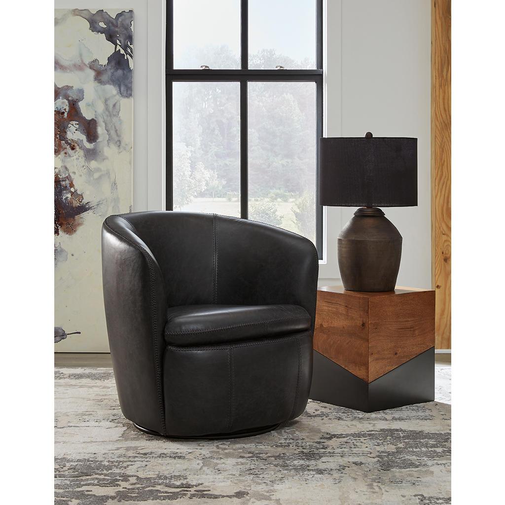 Kierreys Swivel Accent Chair — Midnight Signature Design by Ashley® Living Room