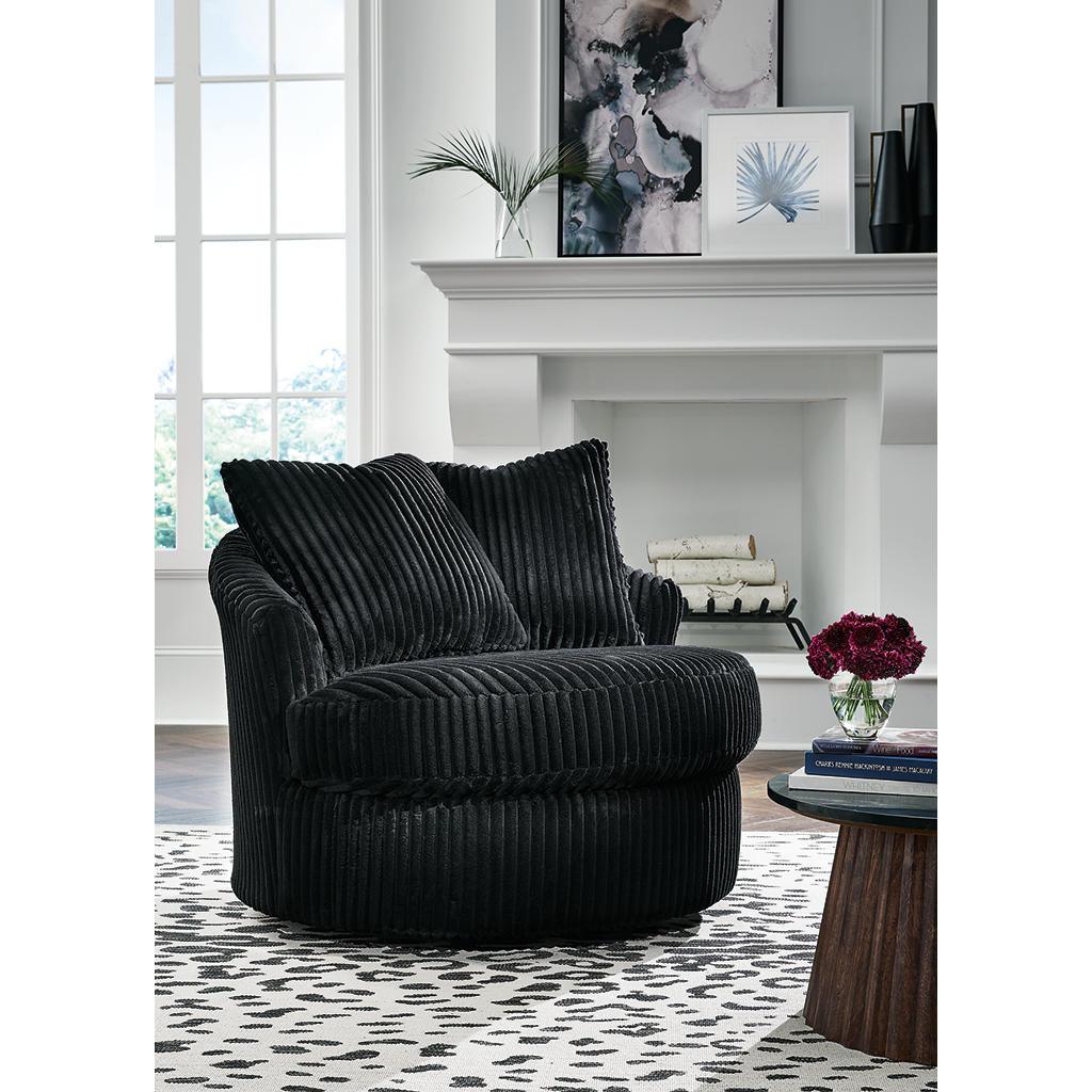 Gramwell Swivel Accent Chair — Onyx Signature Design by Ashley® Living Room