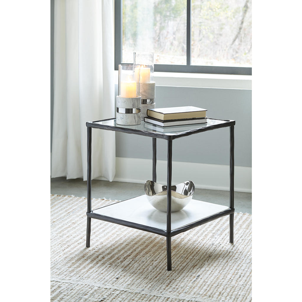 Ryandale Accent Table — Black, Glass and Marble Signature Design by Ashley® Living Room