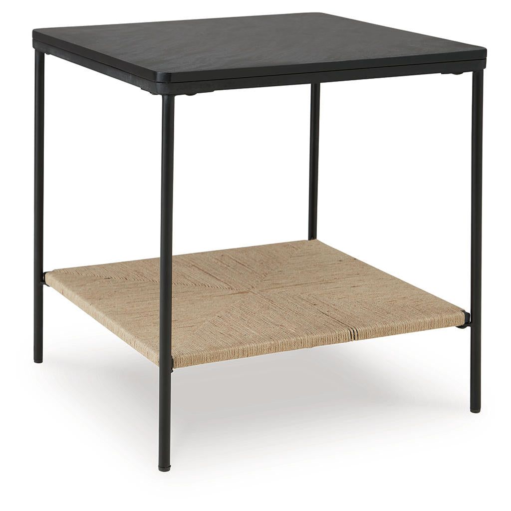 Minrich Accent Table — Black Marble Top with Jute Shelf Signature Design by Ashley® Living Room