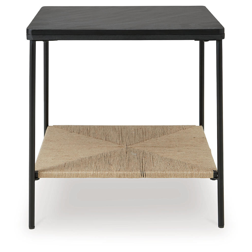 Minrich Accent Table — Black Marble Top with Jute Shelf Signature Design by Ashley® Living Room