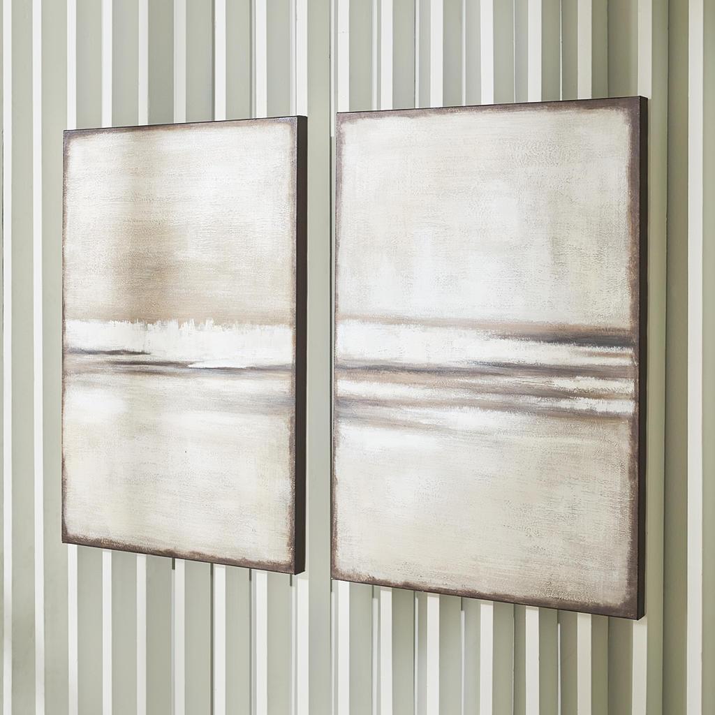 Brockdunn Wall Art Set of 2 — Hand-Painted Tan Canvases Signature Design by Ashley® Wall Decor