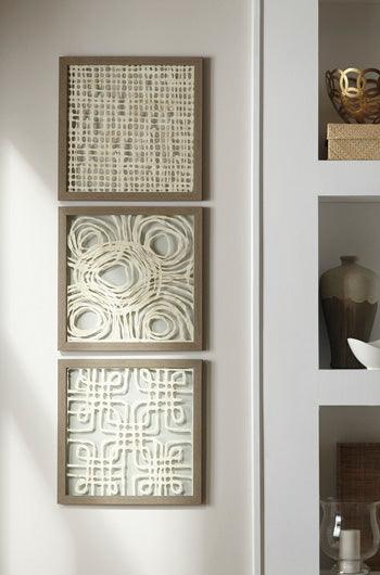 Odella Wall Decor Set of 3 — Cream and Taupe Signature Design by Ashley® Wall Decor