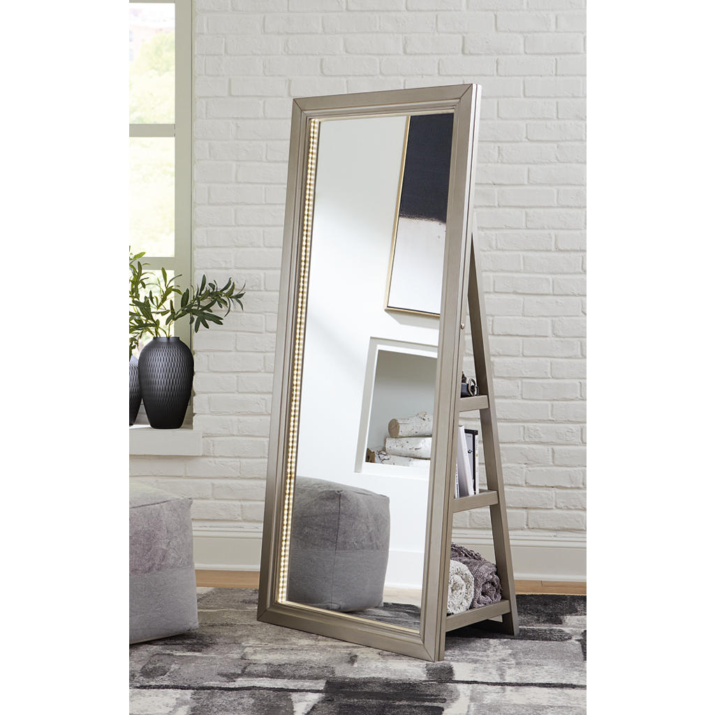 Evesen Floor Standing Mirror with Storage Signature Design by Ashley® Home Accents