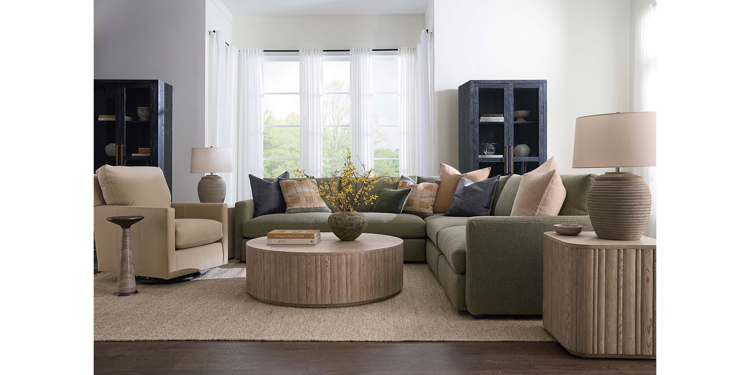 Andora Round Plinth Cocktail Table Bassett