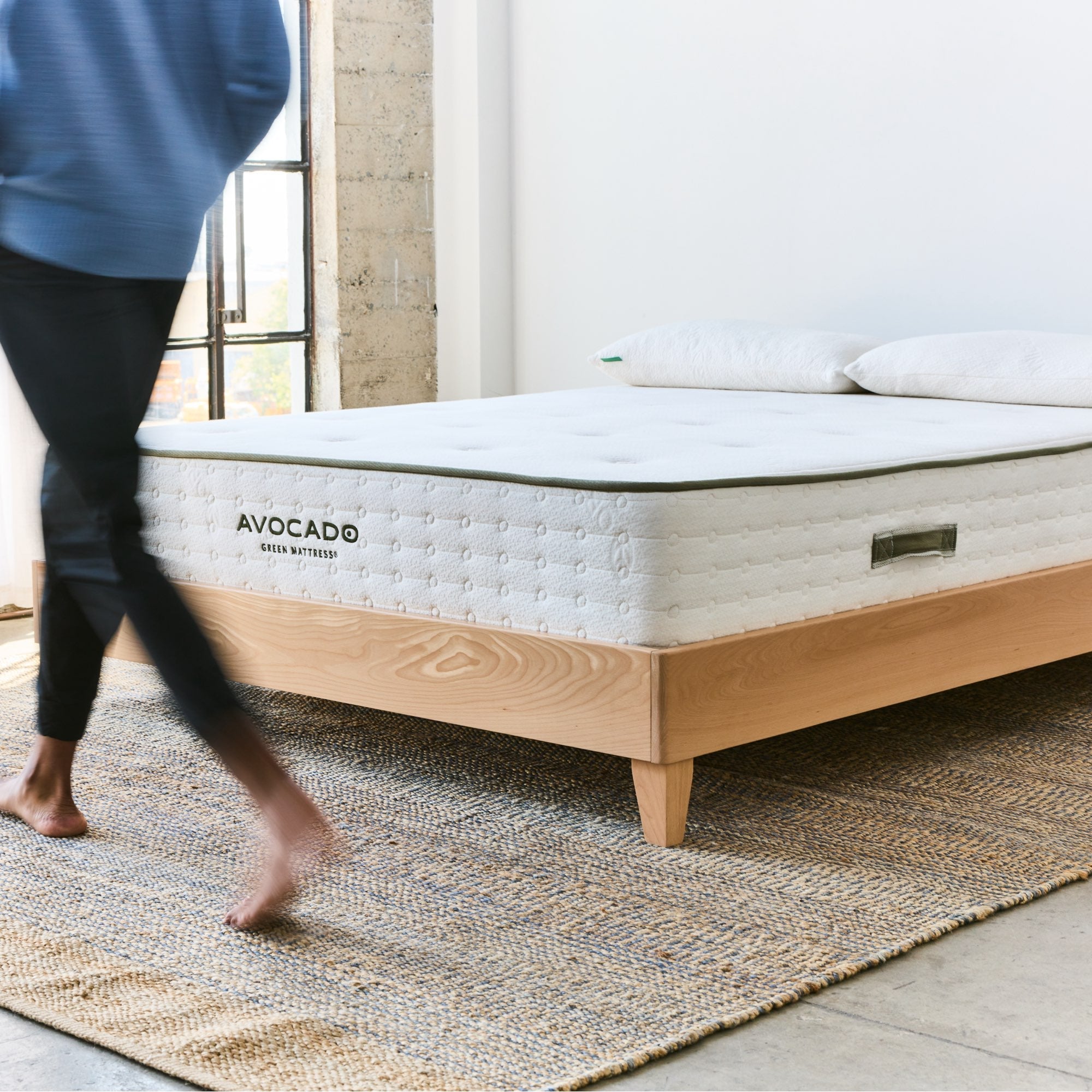 Avocado City Bed — Solid Wood Platform Bed in Blonde or Walnut