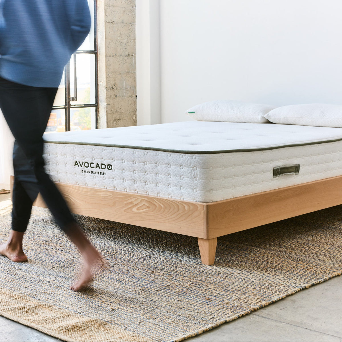 Avocado City Bed — Solid Wood Platform Bed in Blonde or Walnut
