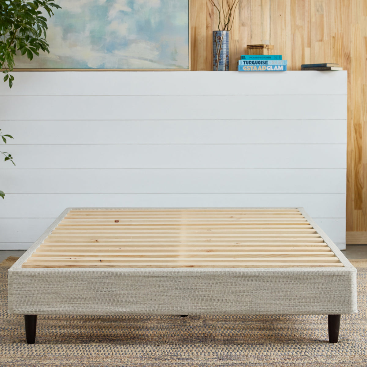 Avocado Foundation with Legs — Standalone Solid Wood Bed Base, Two Finishes