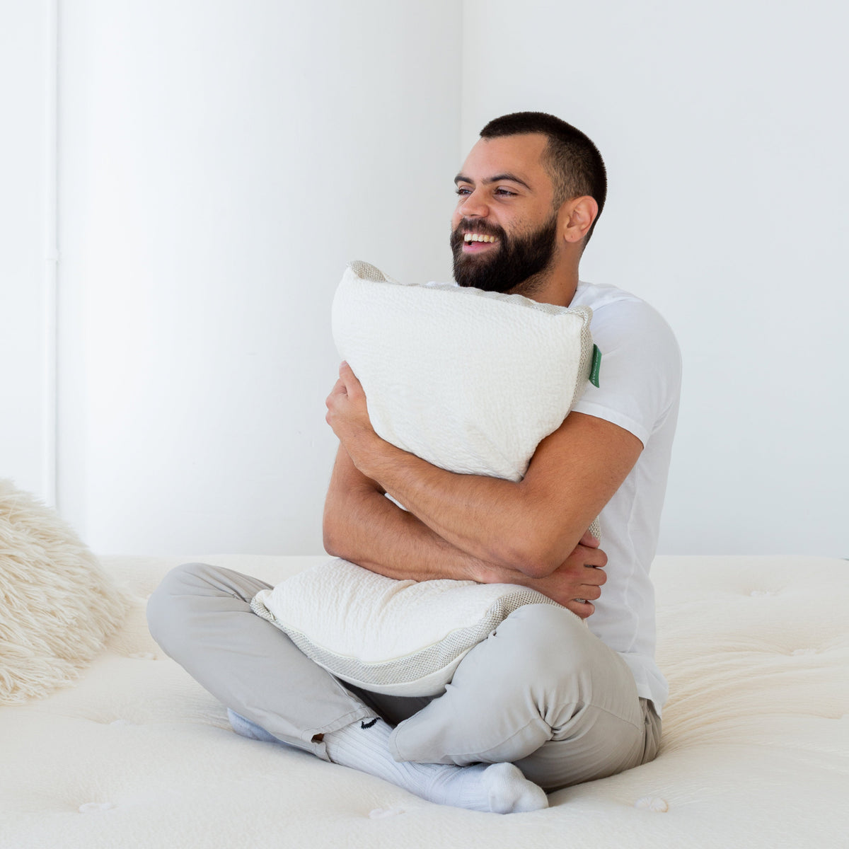Avocado Molded Latex Pillow — Charcoal-Infused Latex Core, Firm Support