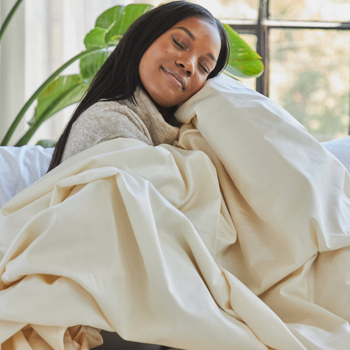 Avocado Organic Cotton Sheet Set — 400 TC Sateen, White or Natural