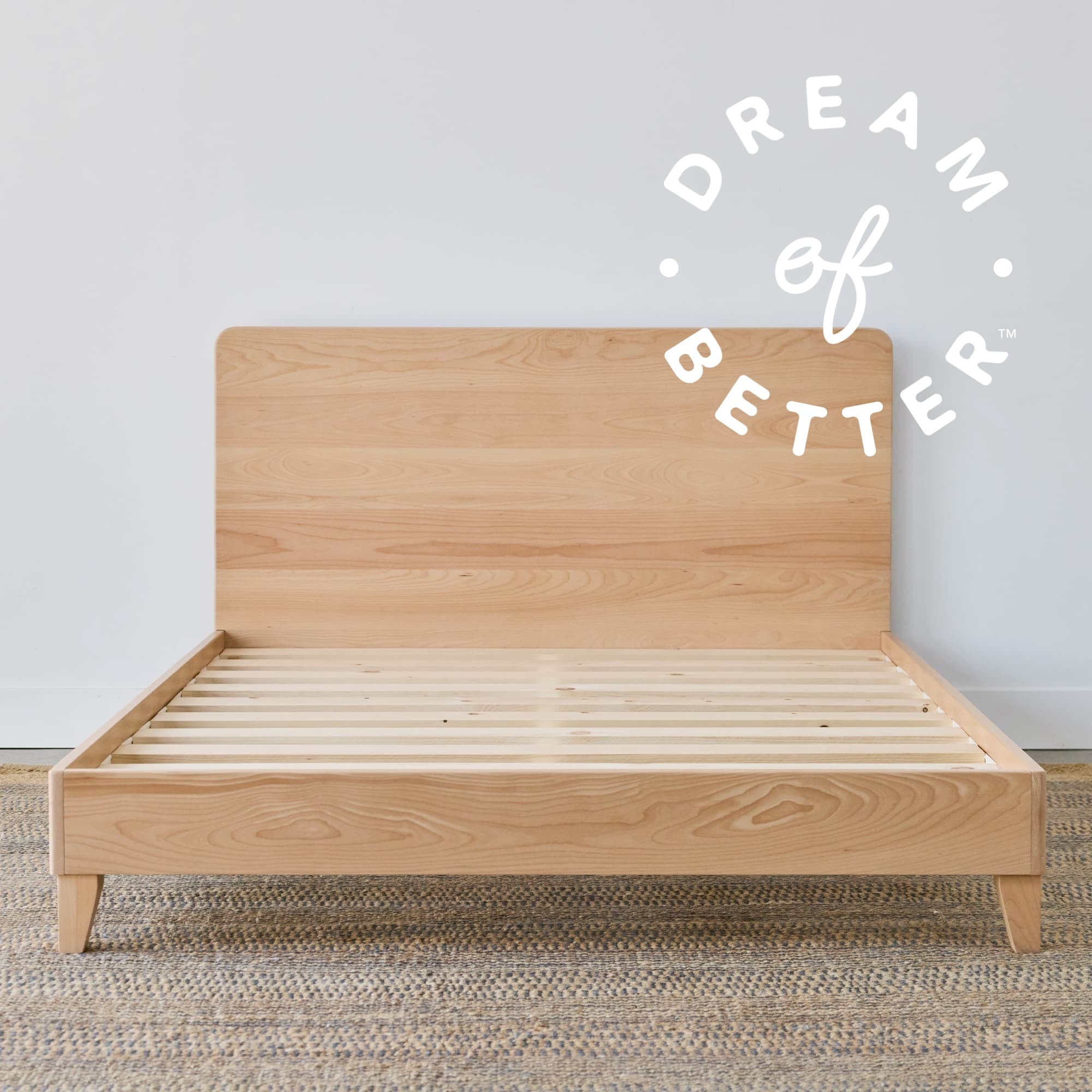 Avocado City Bed — Solid Wood Platform Bed in Blonde or Walnut