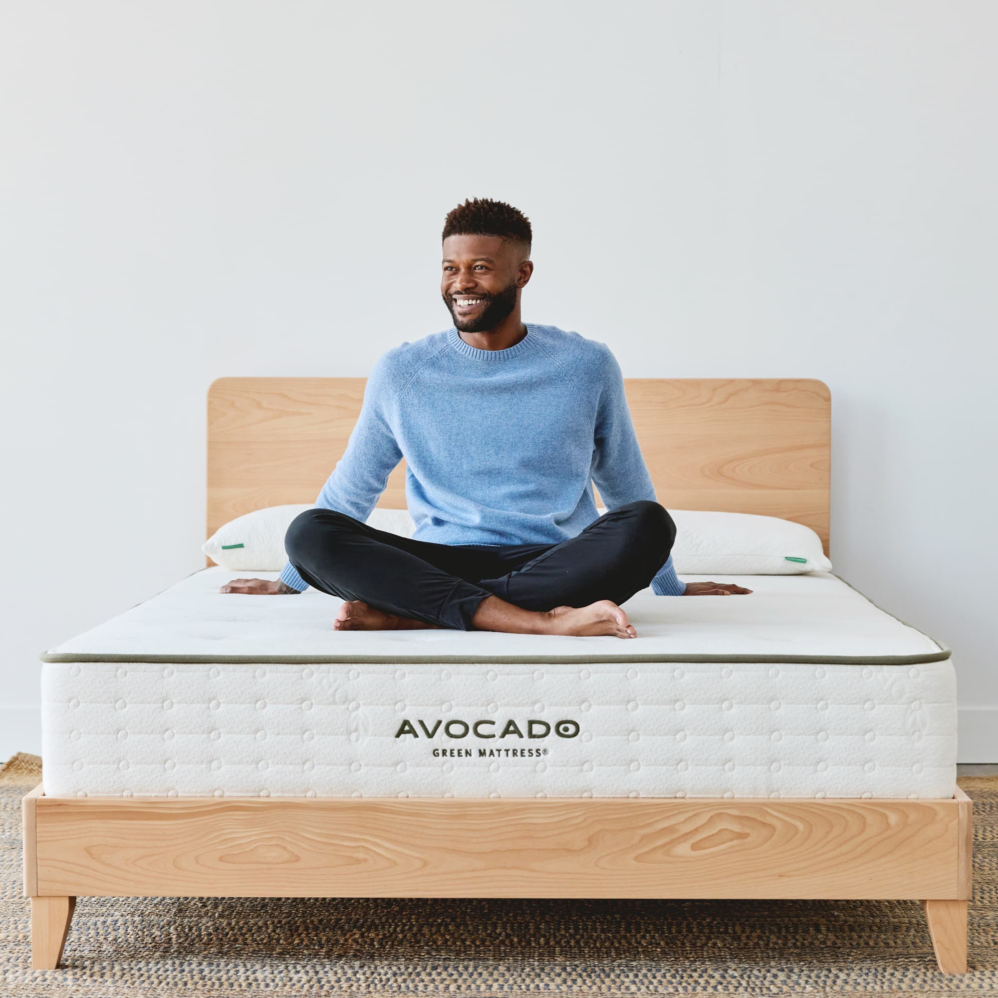 Avocado City Bed — Solid Wood Platform Bed in Blonde or Walnut