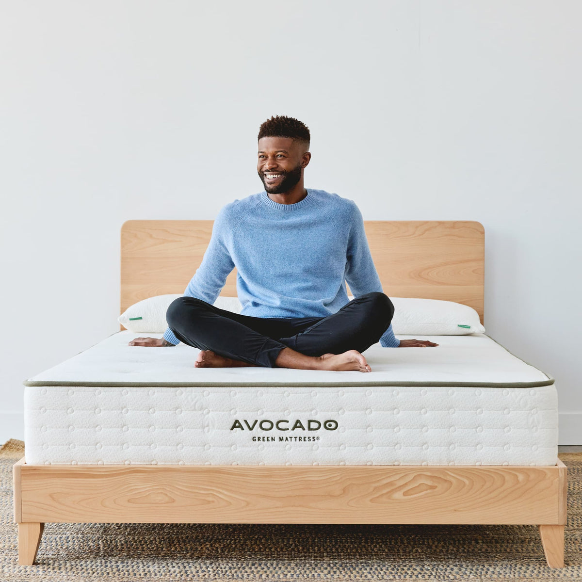Avocado City Bed — Solid Wood Platform Bed in Blonde or Walnut