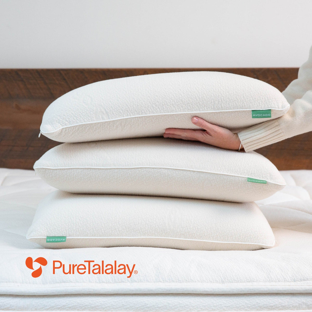 Avocado Pure Talalay Luxury Pillow — Soft or Medium Latex Core